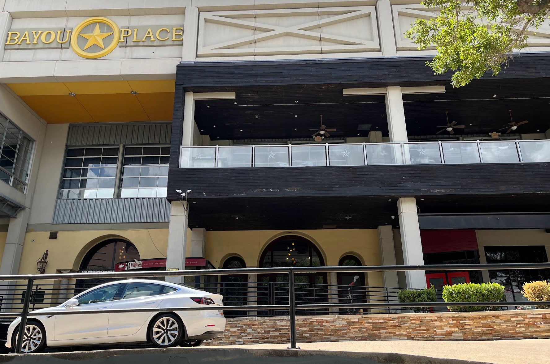 front street view of Bayou Place