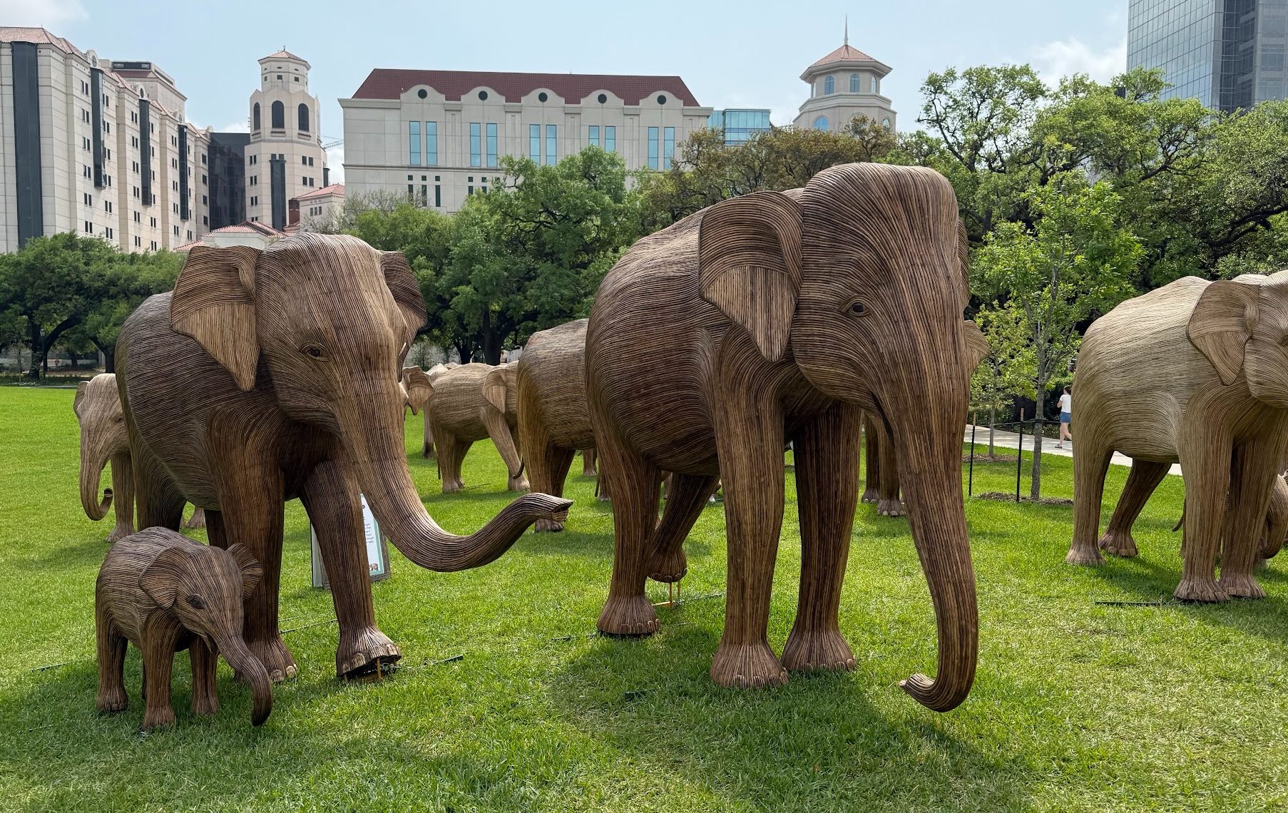 elephant sculptures in park