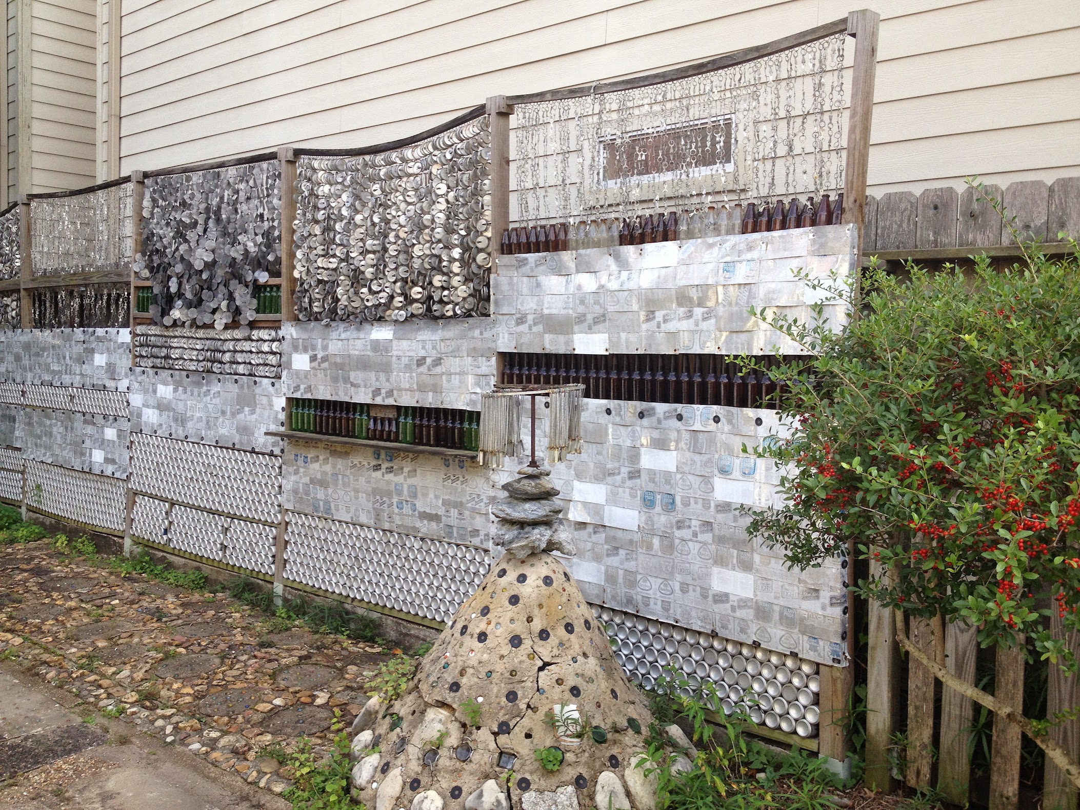 beer can house fence